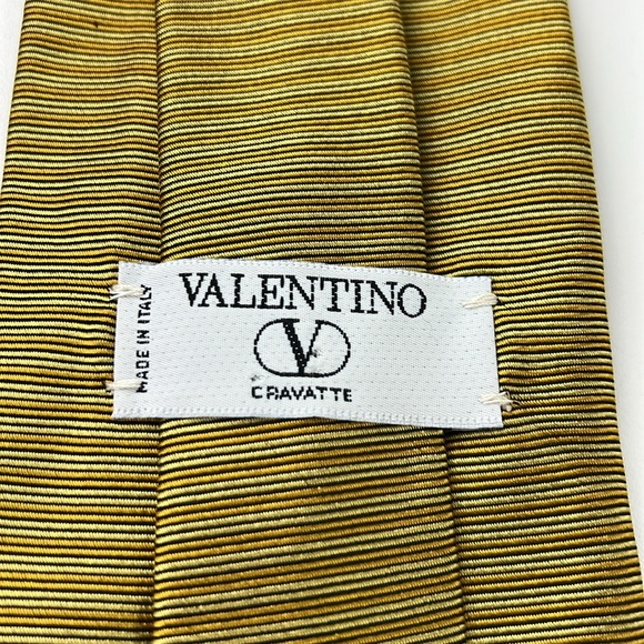 Men's Valentino Yellow Horizontal Cravat Tie - Picture 3 of 7